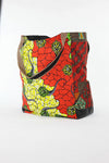 African Print Shopper Bag-Red/Green - Africas Closet