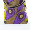African Print Shopper Bag-Purple/Yellow/Brown Floral Print - Africas Closet
