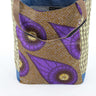 African Print Shopper Bag - Brown/Purple Floral Print - Africas Closet