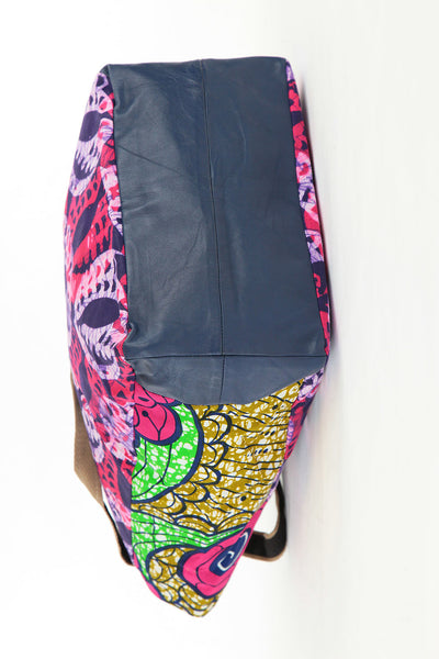 African Print Shopper bags -Pink/Purple Floral - Africas Closet