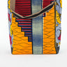 African Print Shopper Bag - Orange/Maroon  Geo -Floral Print - Africas Closet