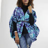African Batik Boho Cape - Blue/Purple/Tie Dye - Africas Closet