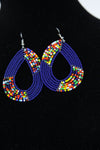 African Maasai(Maa) Bead Hoop Earrings-Royal Blue - Africas Closet