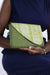 African Print Clutch Jute Purse- Light Green/WhiteFloral Print - Africas Closet