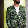 African Print Mens Blazer - Green Batik Print - Africas Closet