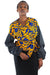 African Print  Mila Wrap Shirt - Blue/Orange/Black Floral Print - Africas Closet