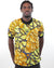 African Print Short Sleeved T-Shirt-Yellow/Black - Africas Closet