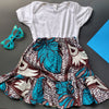 African Print Baby Girl Tiered Ruffle Skirt

- Blue/ White /Brown Floral Print