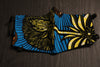 African Print Face Mask- Blue/Yellow/Orange/Black Floral Print