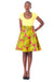 African A-line Midi Flare Skirt - Red with Yellow Concentric Print - Africas Closet
