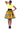 African High-Waisted Midi Flare Skirt - Blue, Yellow and Golden Brown Pyramid Print - Africas Closet