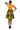 African A-line Midi Flare Skirt -Lime Green and Orange Dice Print - Africas Closet