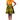 African A-line Midi Flare Skirt -Lime Green and Orange Dice Print - Africas Closet